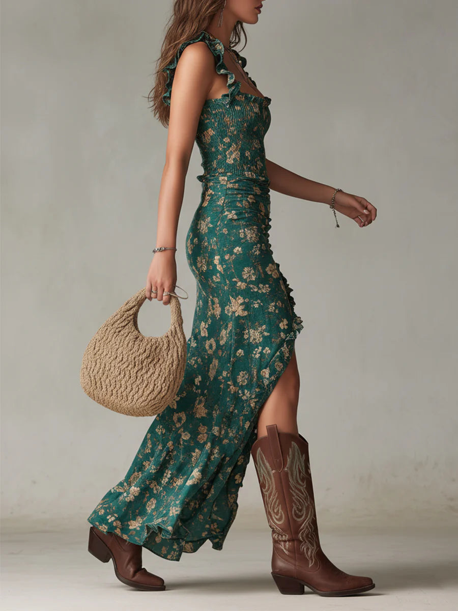 Eliana™ |  Bohemian Green Maxi Dress