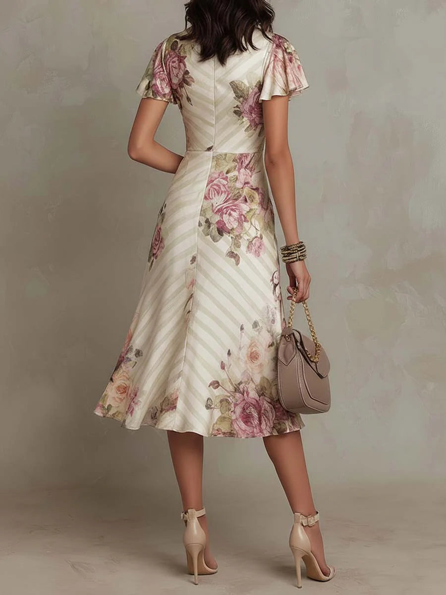 Carmen | Elegante vestido con estampado floral retro