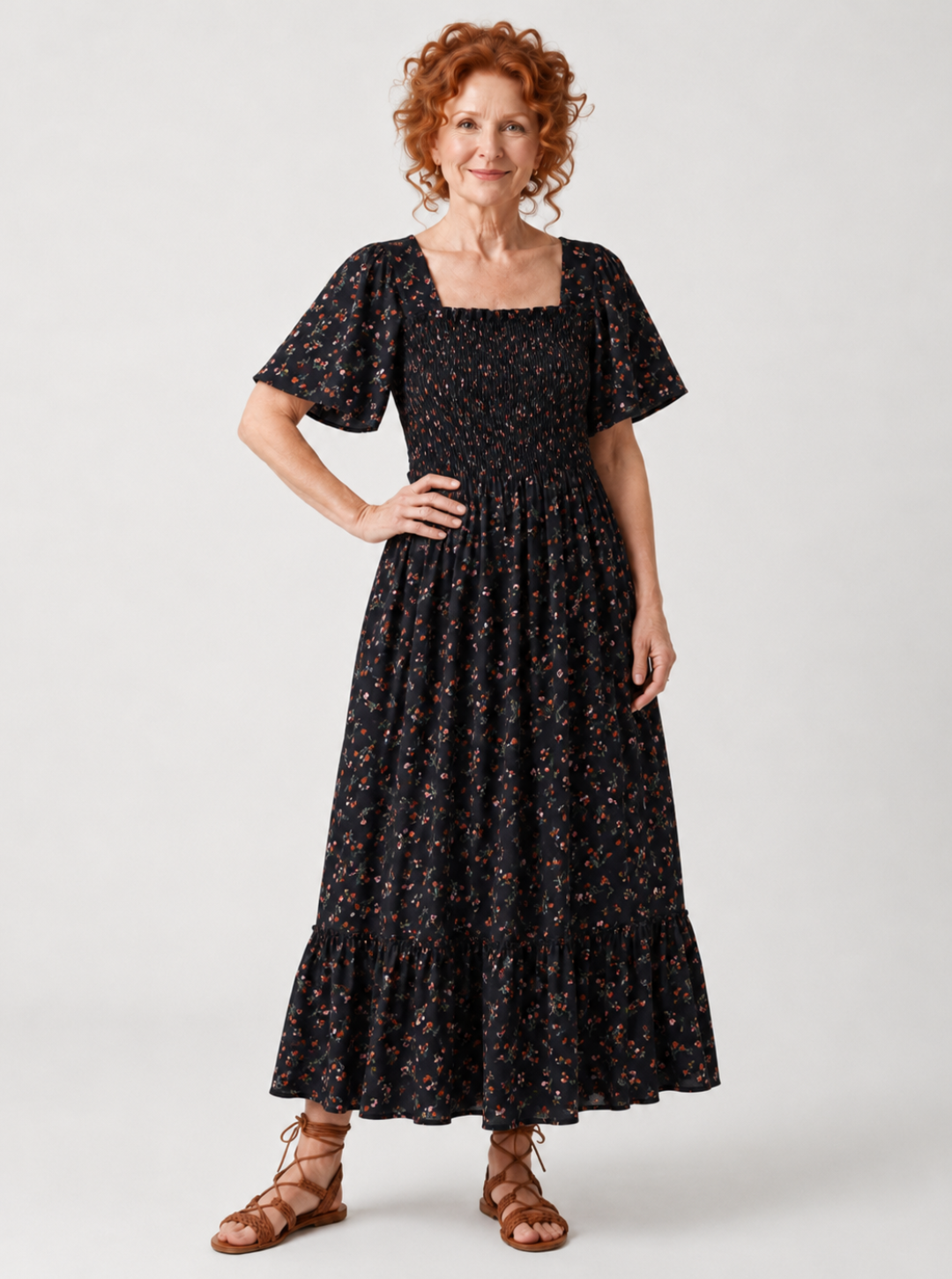 Isabella™ | Elegant Floral Midi Dress
