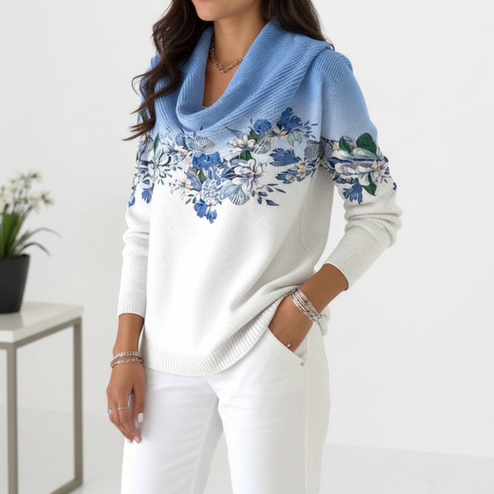 Martina | Maglia floreale con collo morbido