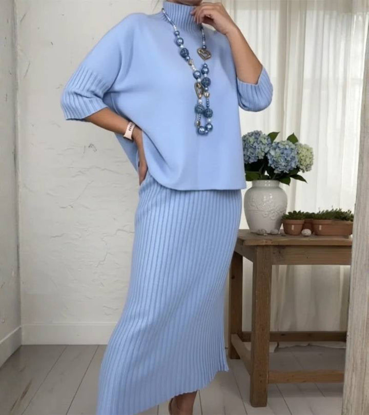 Anita | Set in morbido maglia con finiture a coste