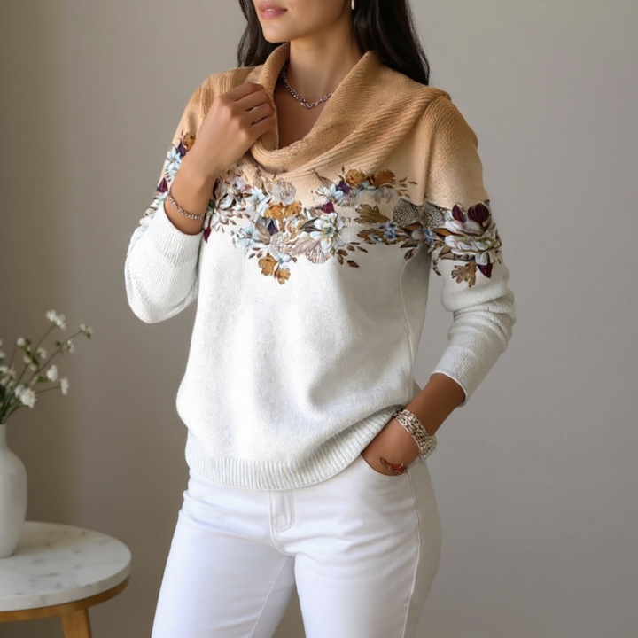 Martina | Maglia floreale con collo morbido