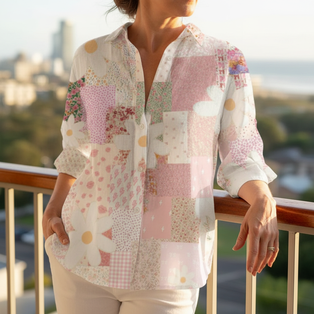 Fanny™ | Blouse Patchwork Marguerites