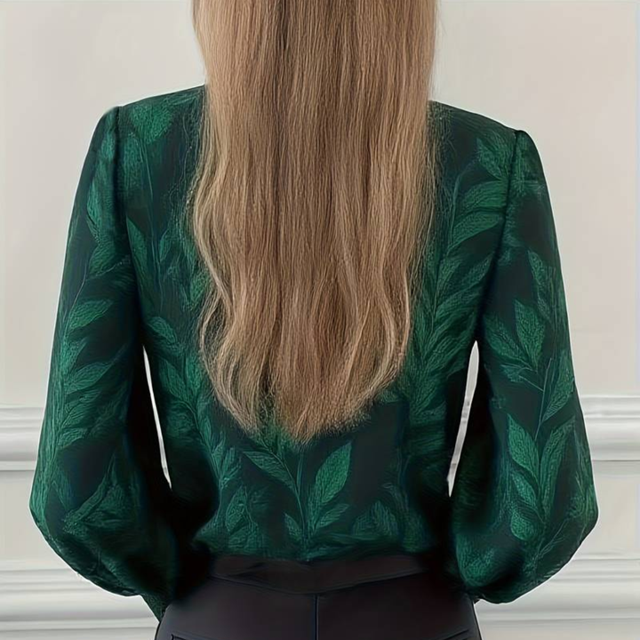 Paola | Blusa Elegante con Stampa a Foglie