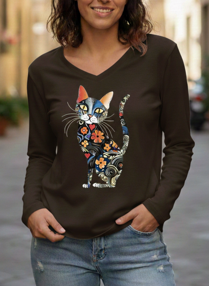 Martina | Maglietta artistica con gatto