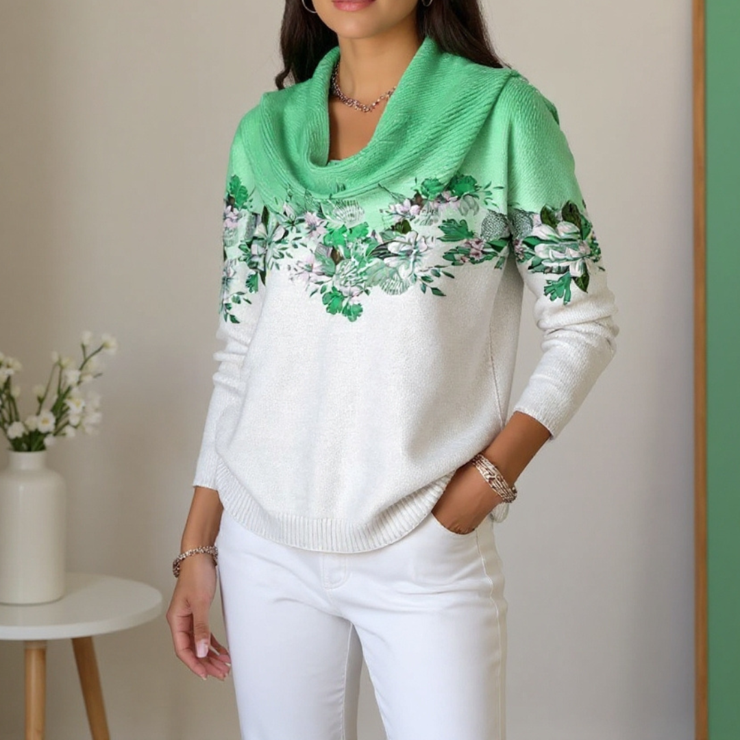 Martina | Maglia floreale con collo morbido