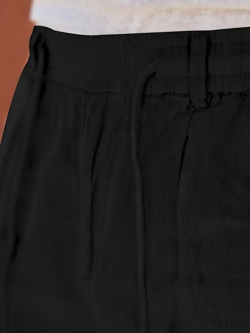 NICHOLS | PANTALONI LARGHI IN LINO CON COULISSE