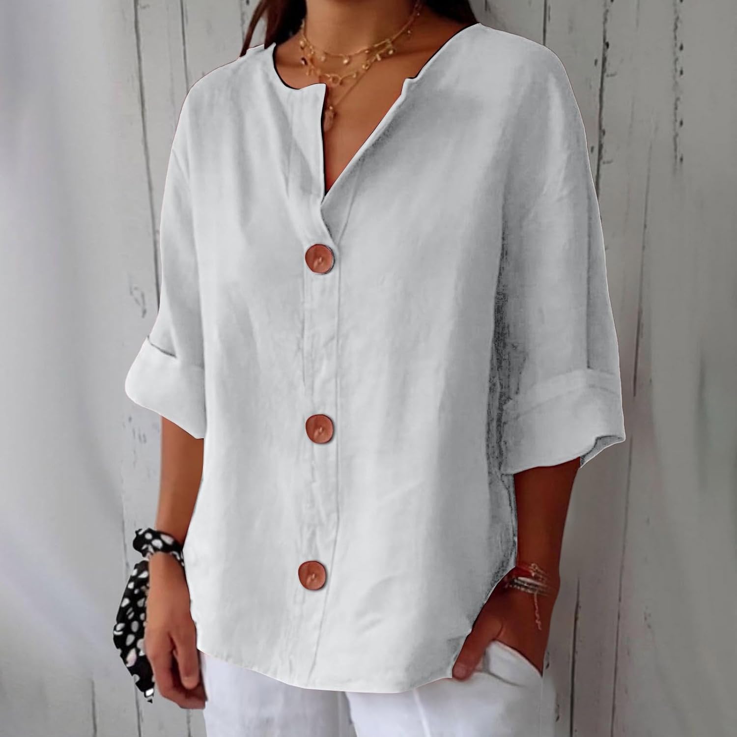 Noora™ Blouse Lin Décontractée