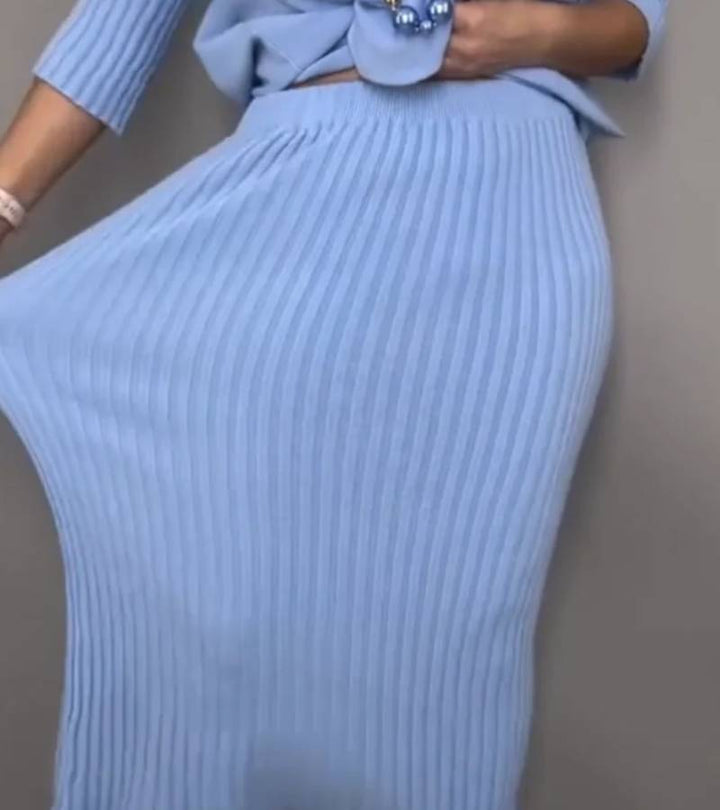 Anita | Set in morbido maglia con finiture a coste