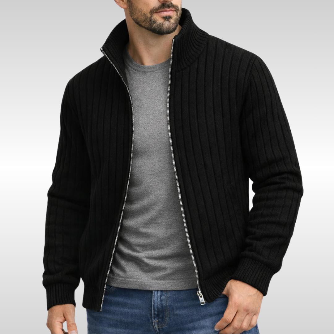 Luigi | Cardigan classico ed elegante con chiusura a zip