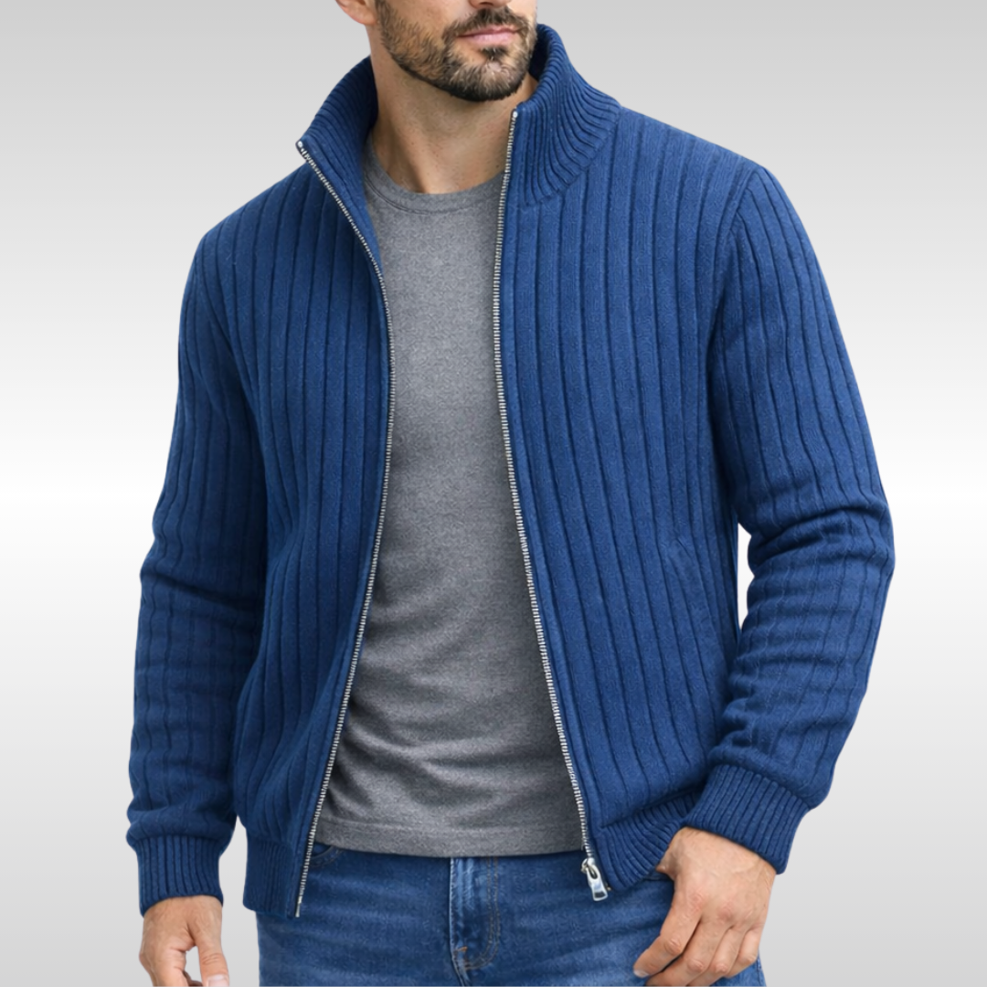 Luigi | Cardigan classico ed elegante con chiusura a zip