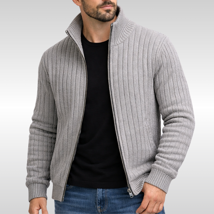 Luigi | Cardigan classico ed elegante con chiusura a zip