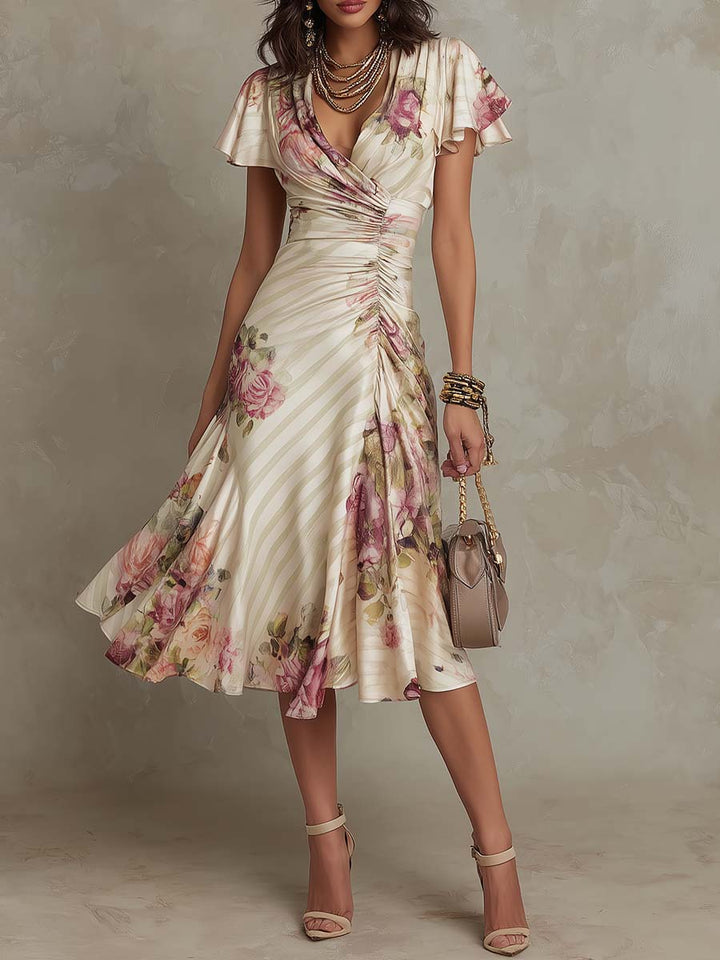 Carmen | Elegante vestido con estampado floral retro