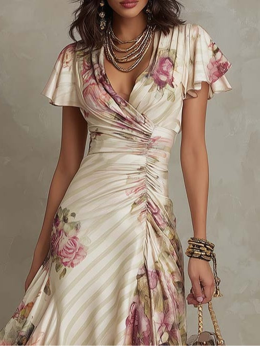 Carmen | Elegante vestido con estampado floral retro
