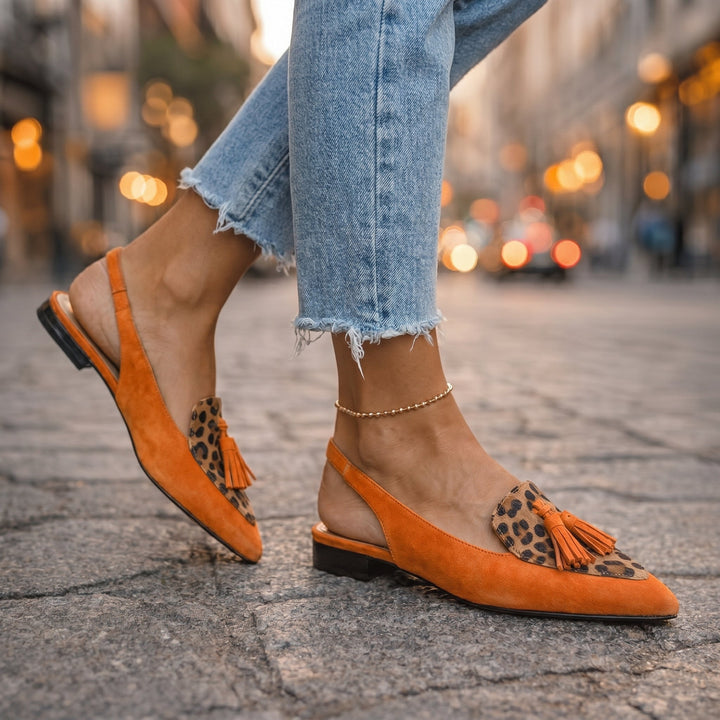Amelia™ | Tassel Slingback Flats