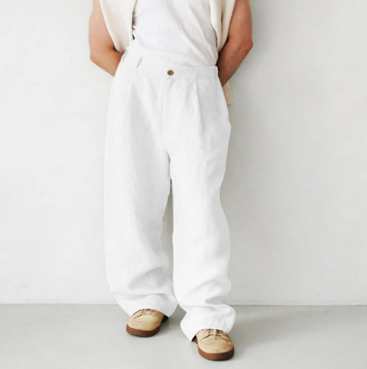 LORENZO | PANTALONI DI LINO A GAMBA LARGA