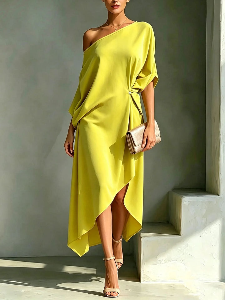 Sienna™ | Elegant Drape Midi Dress