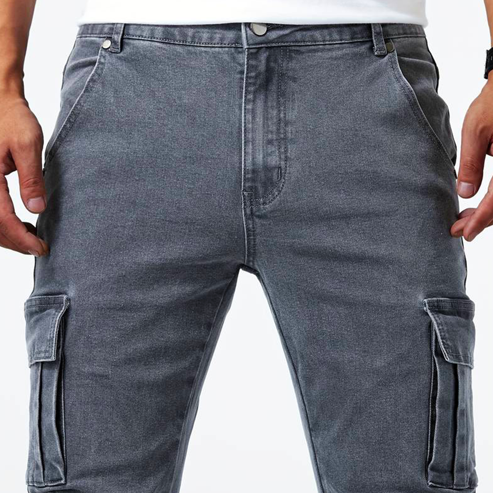 Pantaloni Cargo Stretch Marino