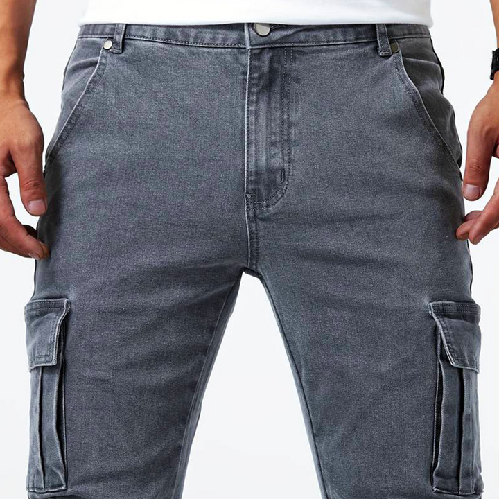 Pantaloni Cargo Stretch Marino