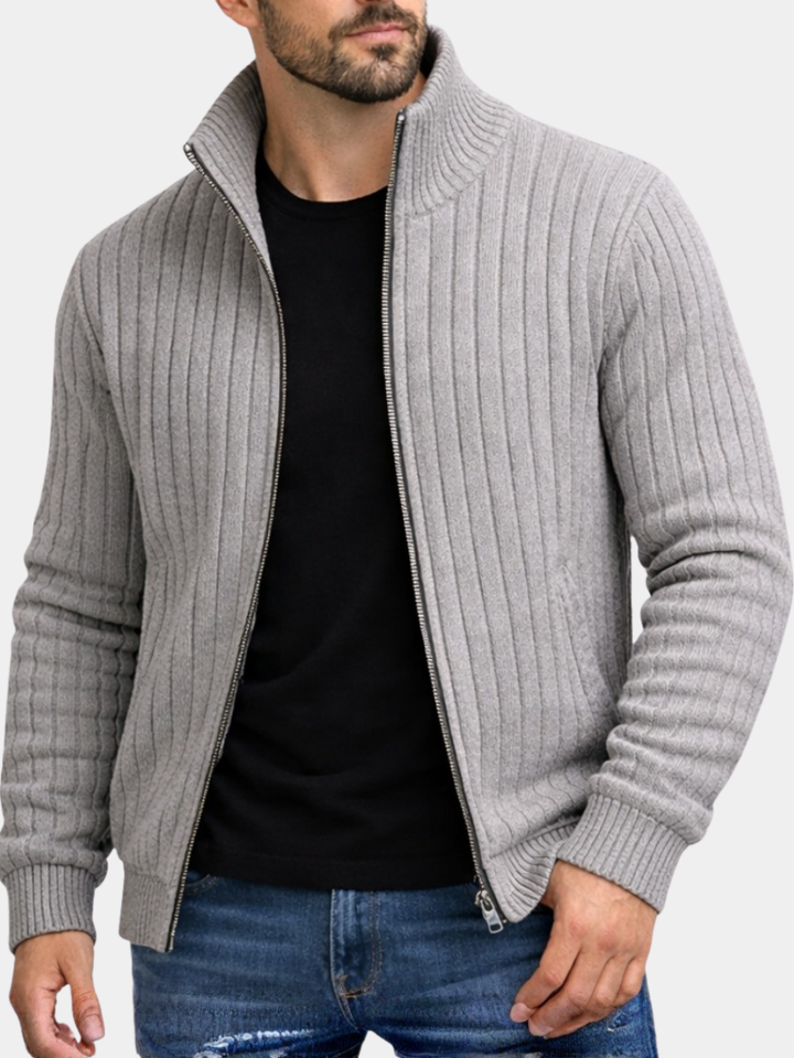 Luigi | Cardigan classico ed elegante con chiusura a zip