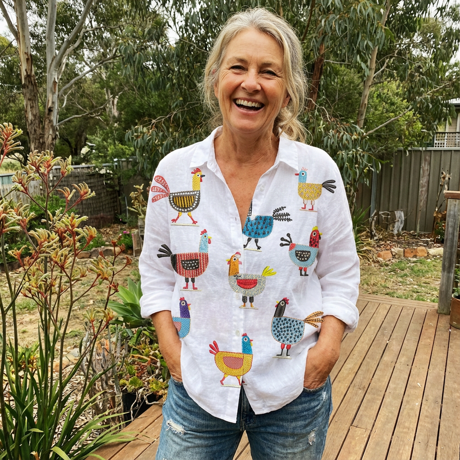 Ingrid™ | Blouse Poules Ludiques
