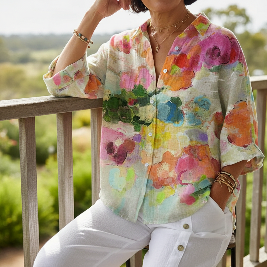 Elara™ | Blouse Rêves Aquarelle