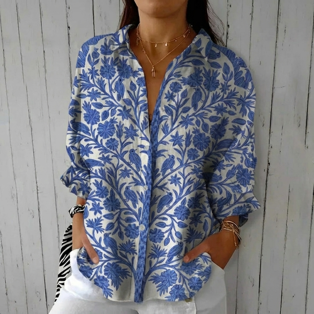 Frederikke™ | Blouse Jardin Bleu