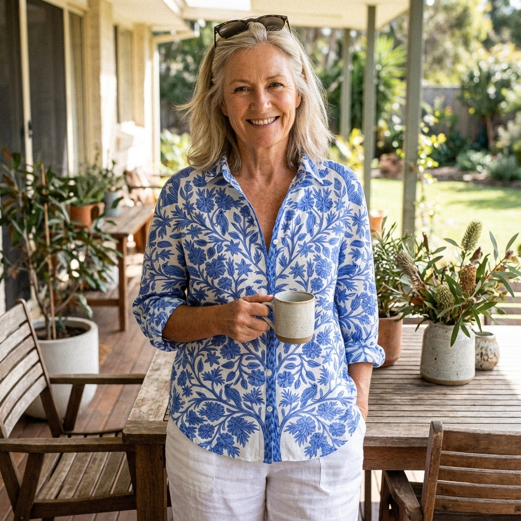 Frederikke™ | Blouse Jardin Bleu