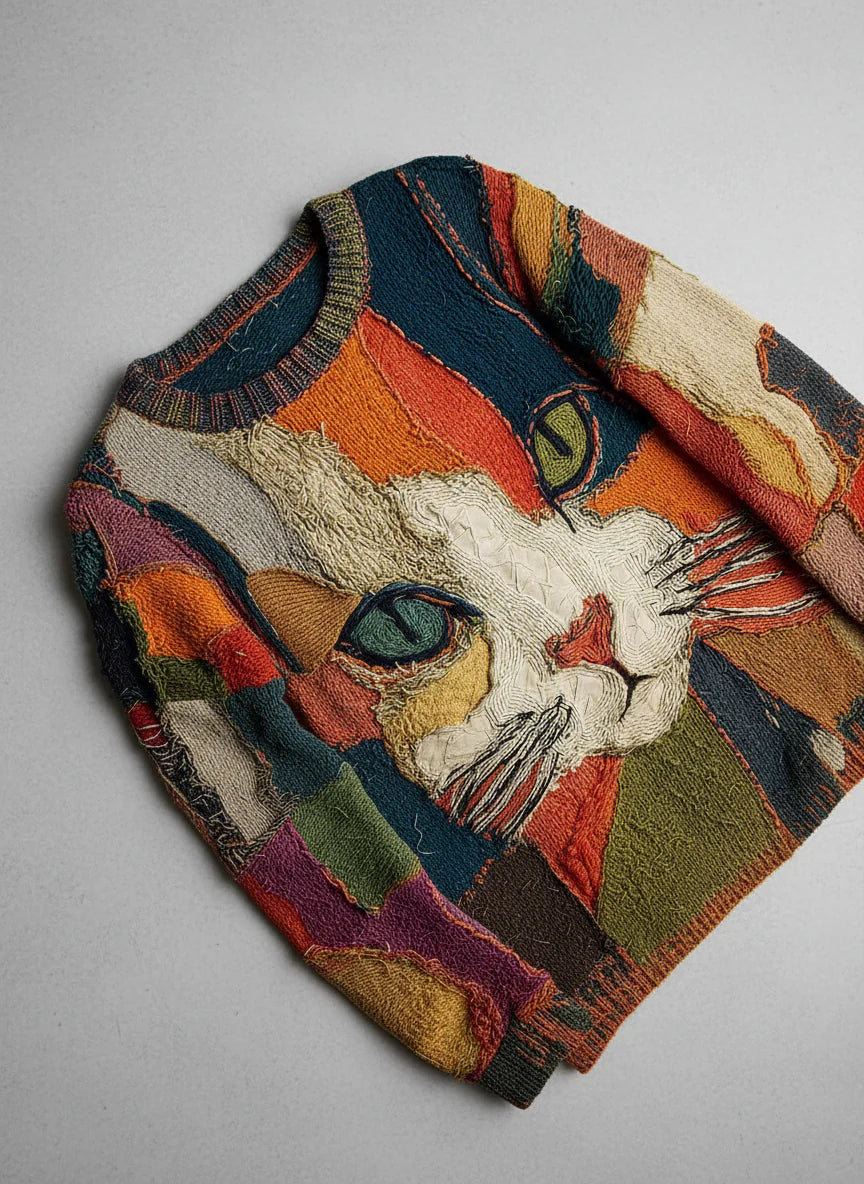 Andrea | Maglione artistico con gatto