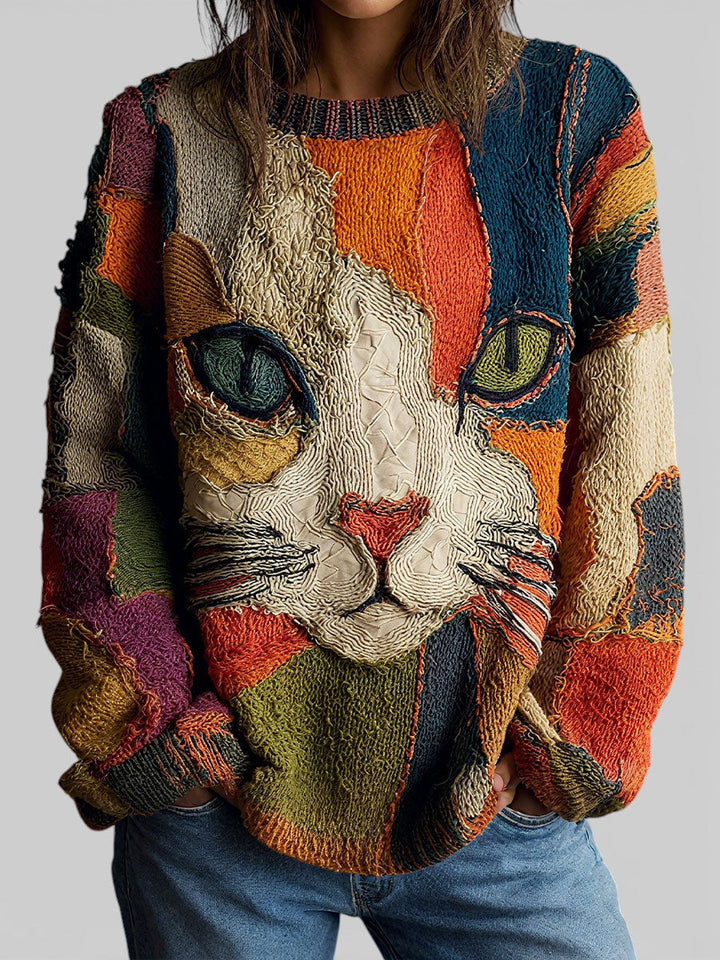 Andrea | Maglione artistico con gatto